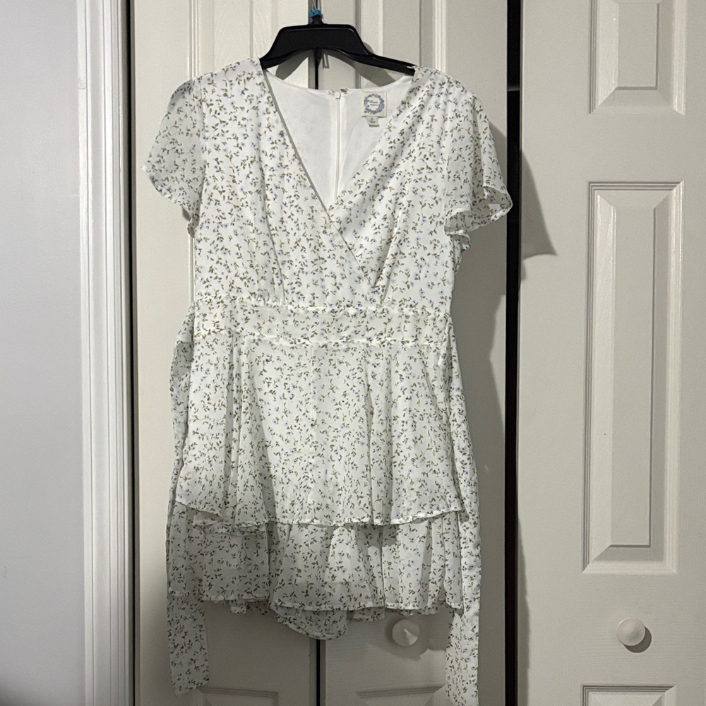 Blue Rain White Floral Jumpsuit